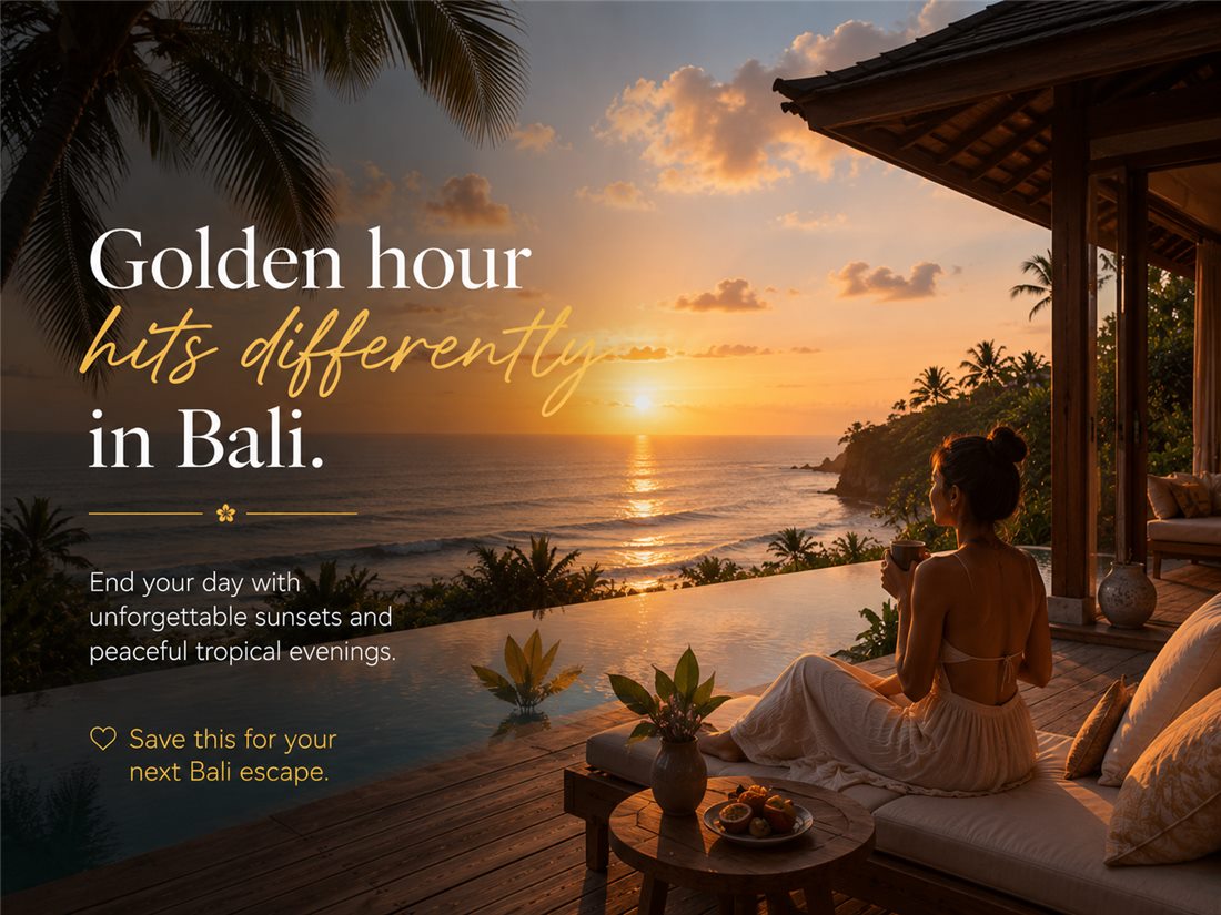 Suasana golden hour di Bali