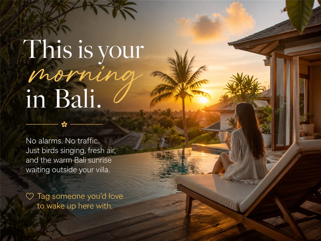 Suasana pagi saat menginap di Bali
