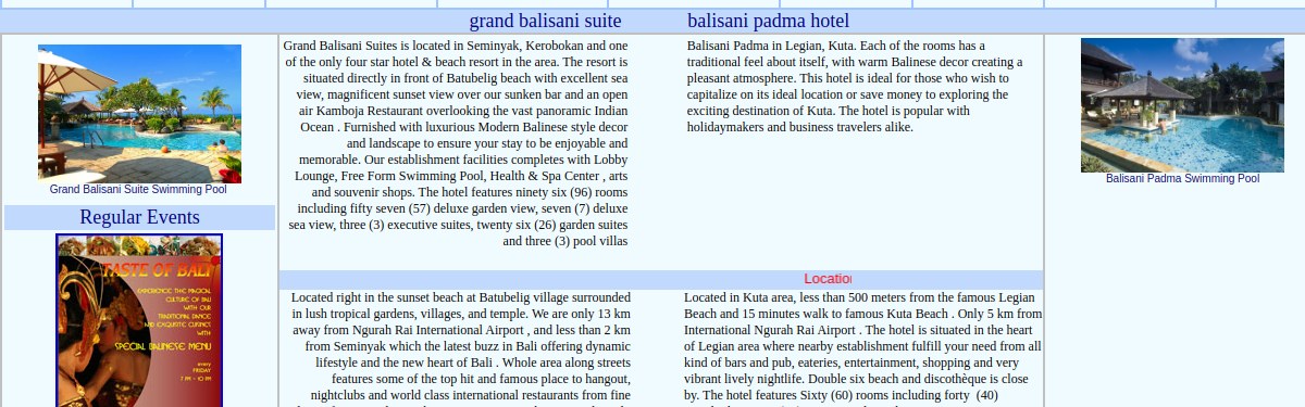 Tangkapan layar situs resmi Balisani Padma Hotel